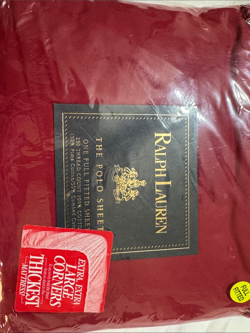 Ralph Lauren Barn Red Polo Sheet - Full Fitted & Full Flat